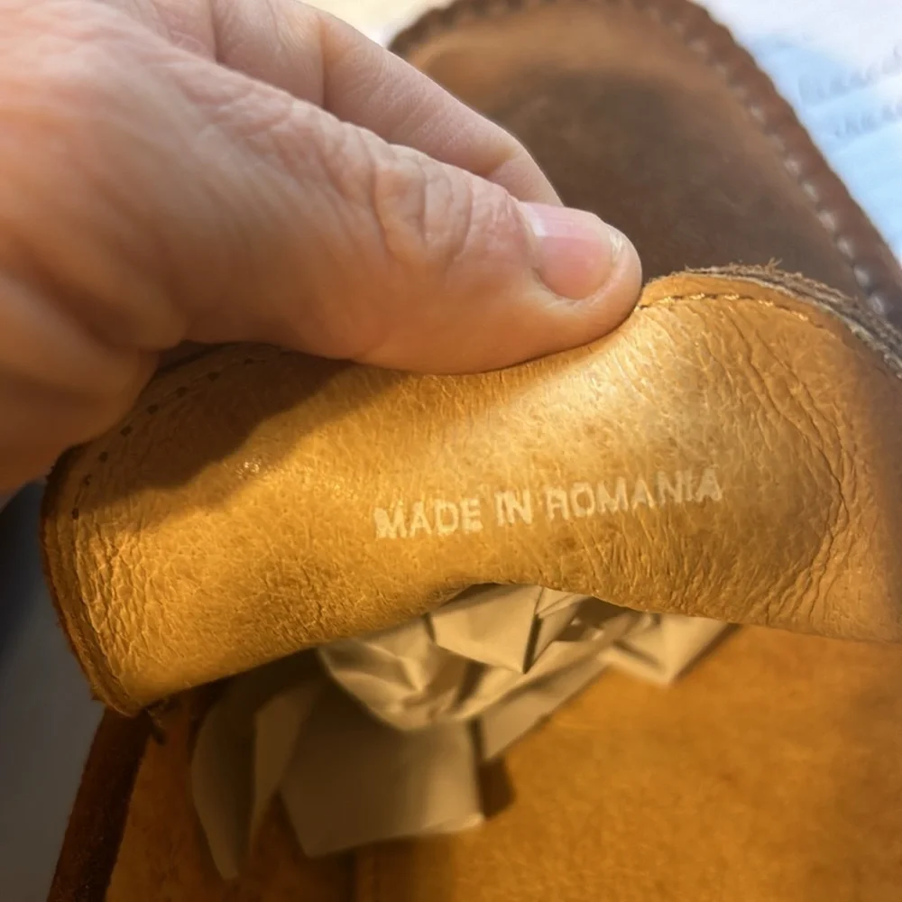NATHA STUDIO LOAFERS Shoes Brown Suede Slip on Size 11R